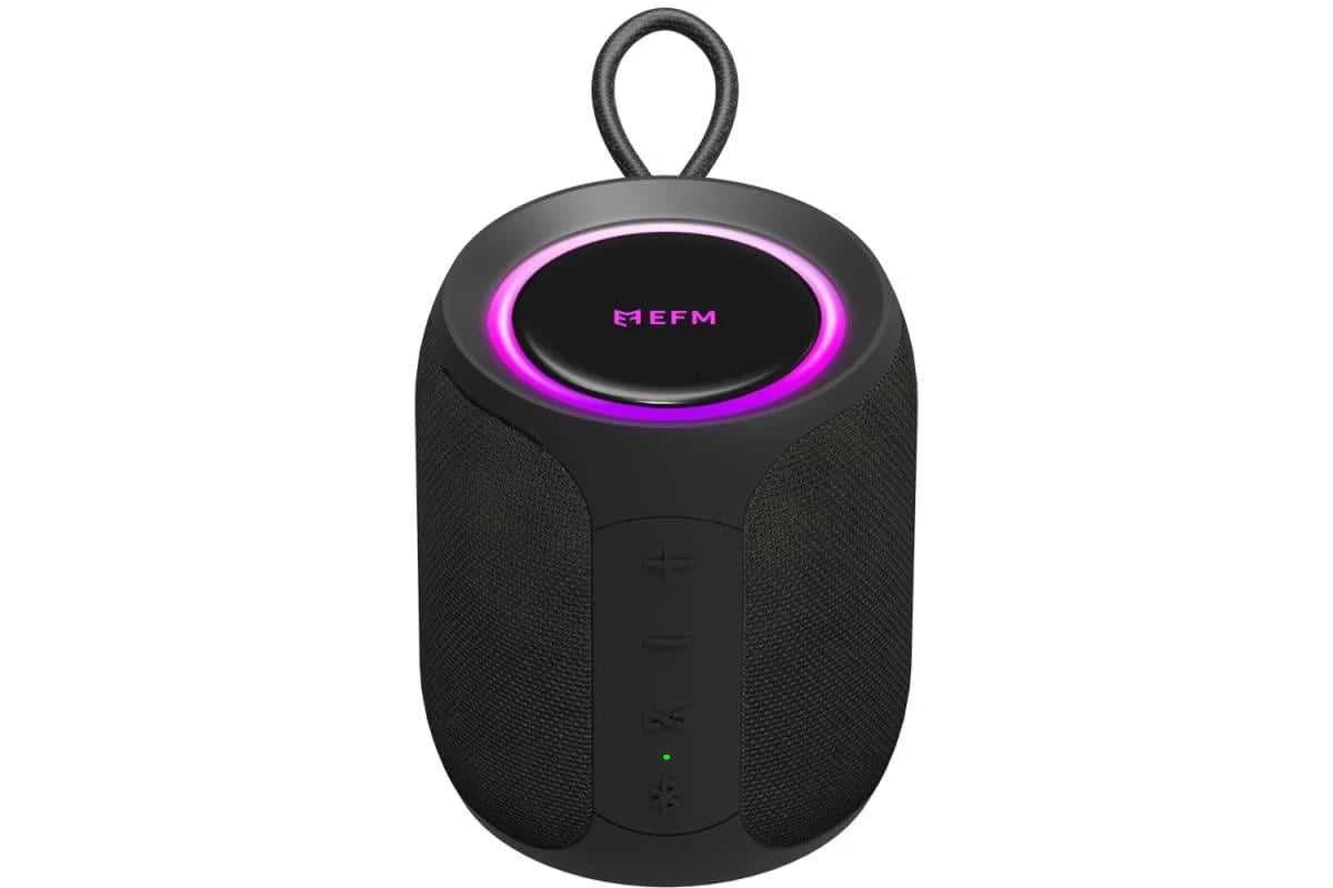 EFM Austin Mini Bluetooth Speaker with LED Colour Glow - Charcoal Black