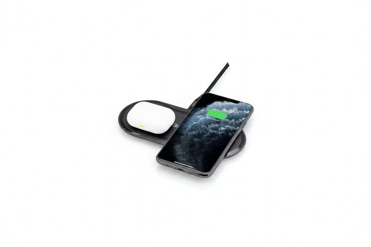 3sixT Elfin 20W Dual Wireless Charger Pad w AC For Apple iPhone Samsung Black