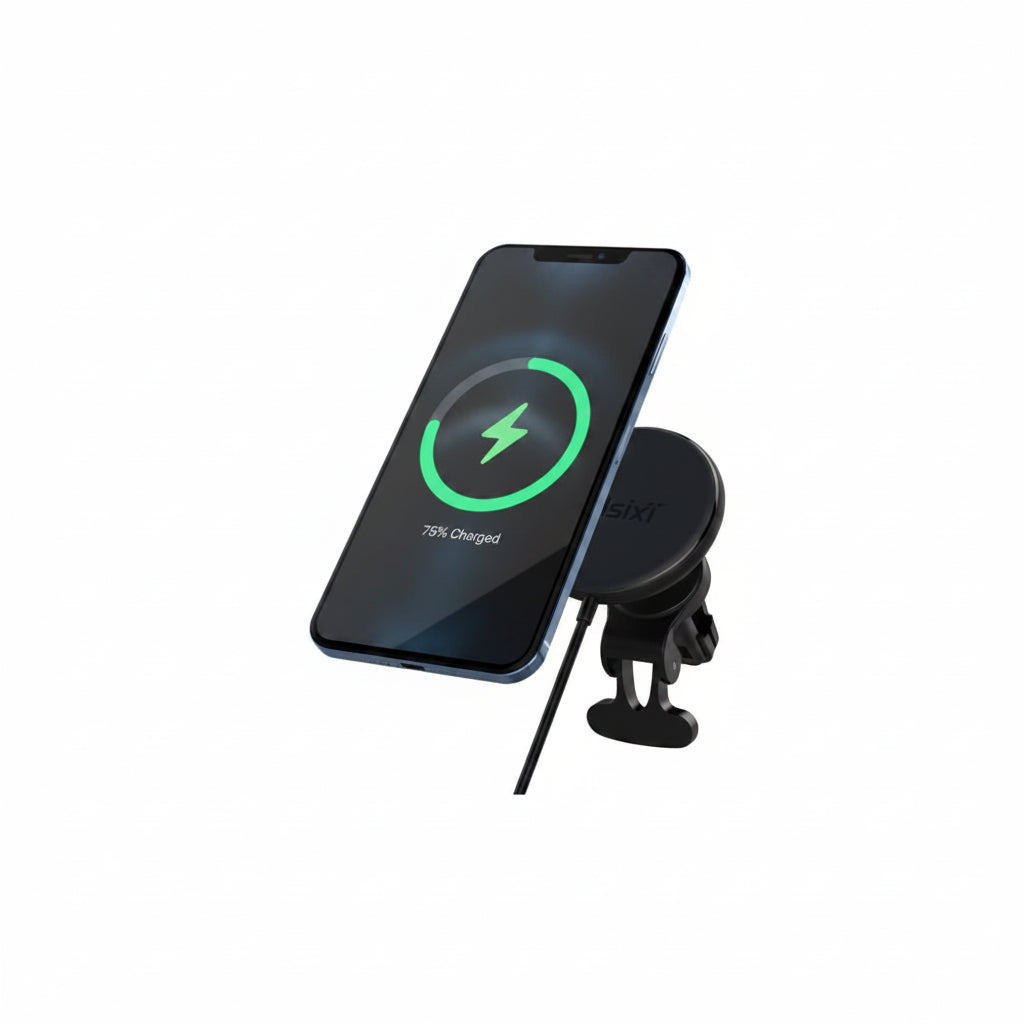 Wireless phone charger on a white background