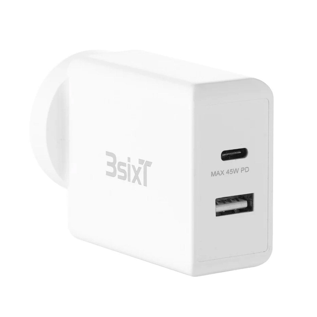 3sixT Wall Charger 45W Dual Port USB-C 2.4A - White
