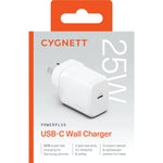 Cygnett 25W PowerPlus USB-C Wall Charger, White
