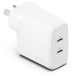 Cygnett PowerPlus 35W Dual Port USB-C PD Fast Wall Charger, Travel-Ready.WP