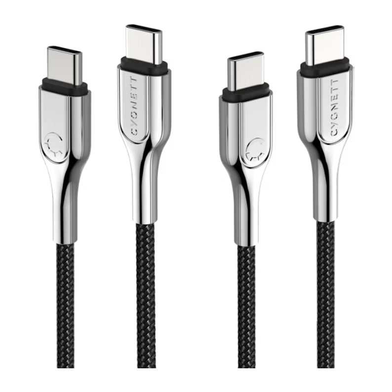 Cygnett 1m 100W Armoured USB-C to USB-C Cable - Black