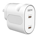 EFM 35W Dual Port Phone holder Wall Charger with Power Delivery and PPS - White