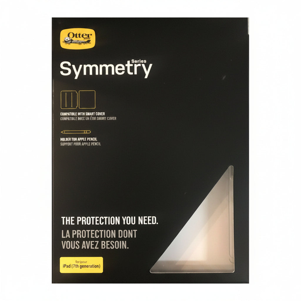 Black packaging of OtterBox Symmetry series for Apple Pencil with text and logo.