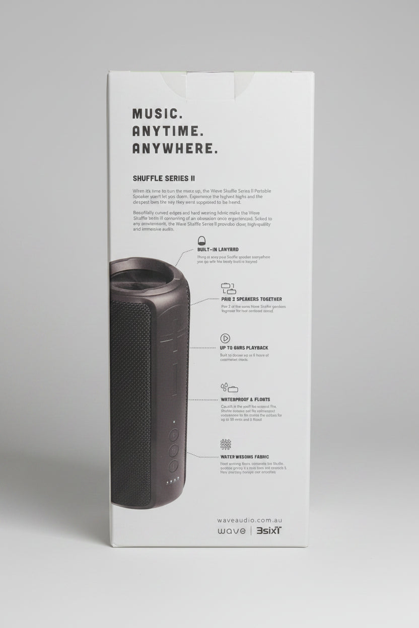 Wave Portable Speaker - Shuffle Series II (3S-2032) - Night Black