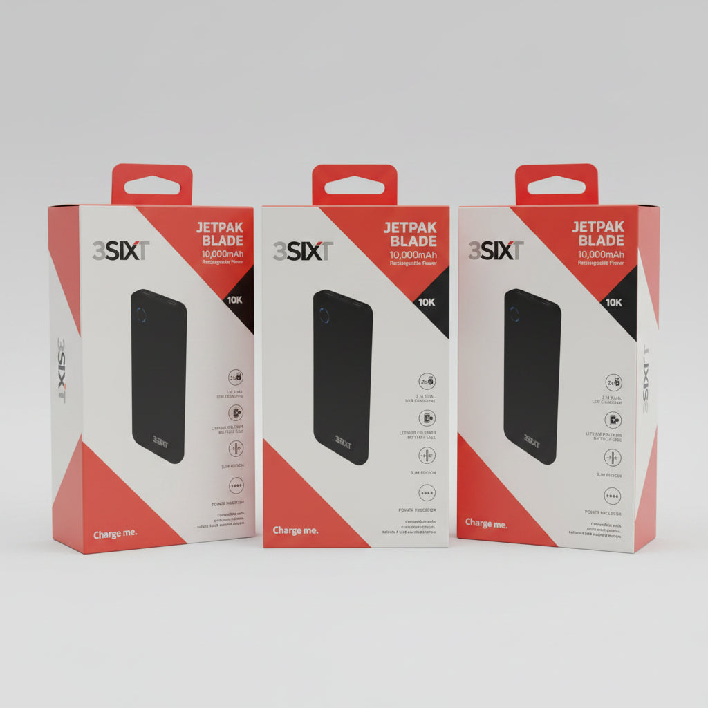 3sixt Jetpak Blade 10,000mAh Rechargeable Power Pack Battery Power Bank