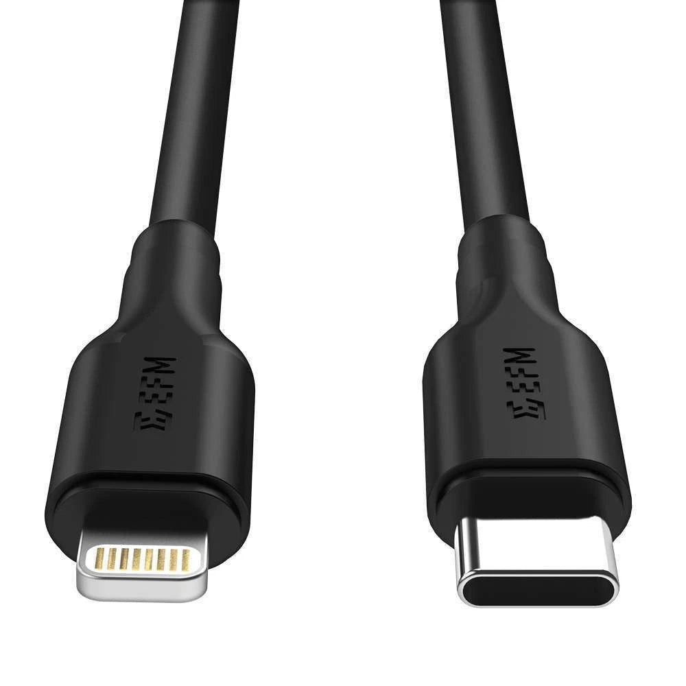 EFM 60w Dual Port Wall Charger With Type C to Lightning Cable 1m Black