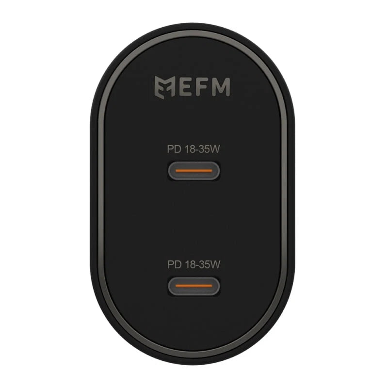 EFM 35W Dual Port Wall Charger with Power Delivery and PPS - Charcoal