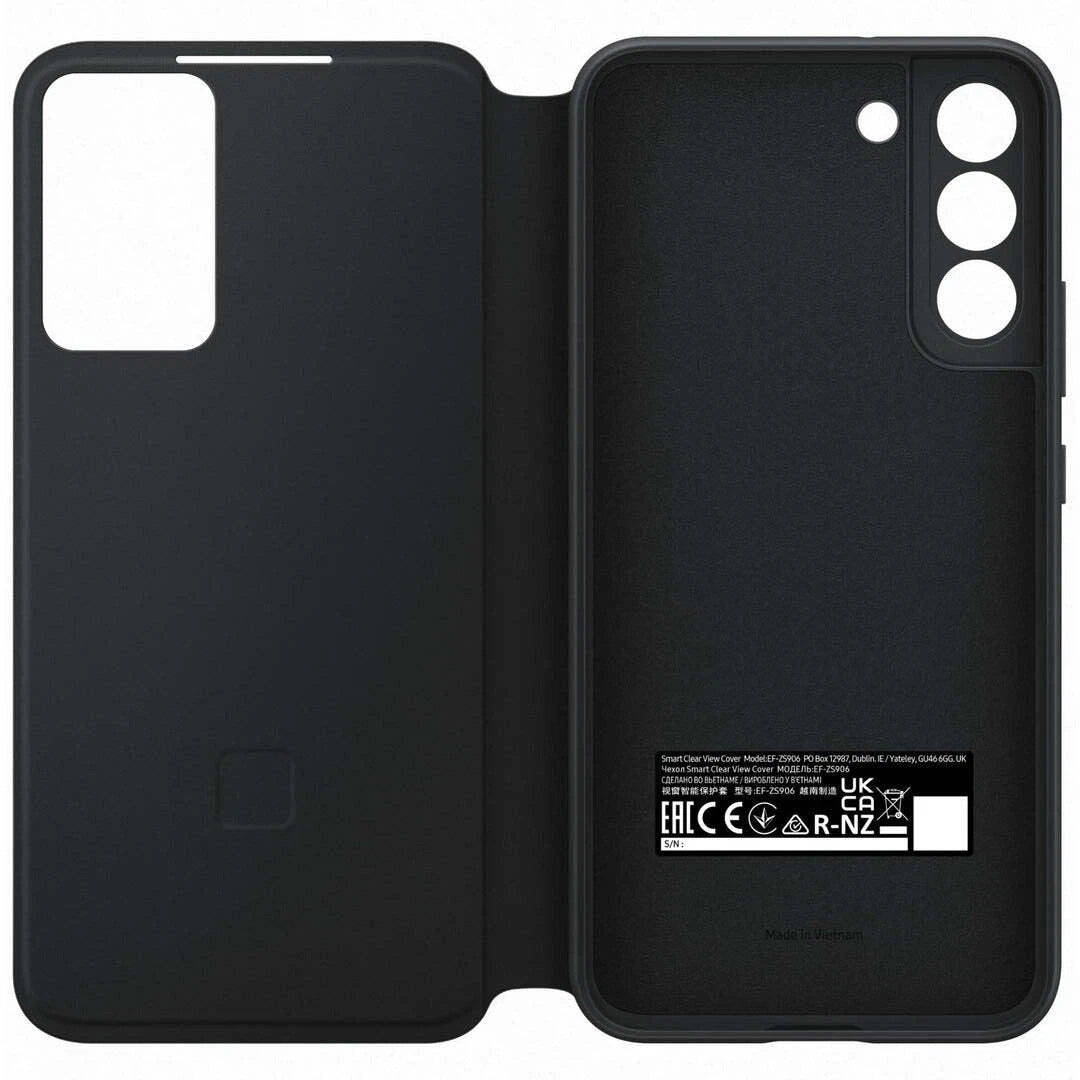 Genuine Samsung Smart Clear View Cover Case for Galaxy S22+ (S22 PLUS) - Black