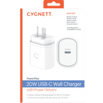 Cygnett 20W USB-C PD AC Wall Charger for iPhone and iPad - White