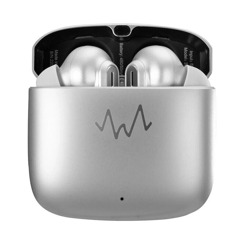 Wave Audio 3s-2300 Silver ENC True Wireless BT Earbuds Earphones Immersive Pro