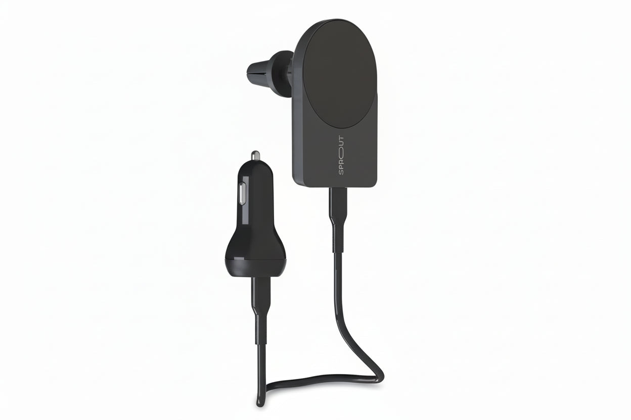 Sprout Qi2 15W Wireless Car Charger Magsafe Apple Iphone Samsung Galaxy Type C