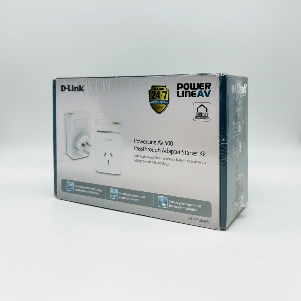 D-Link Powerline AV500 Passthrough Kit DHP-P309AV Ethernet Adapter - Brand New