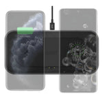 3sixT  15W Dual Wireless Charger with Adapter - Black