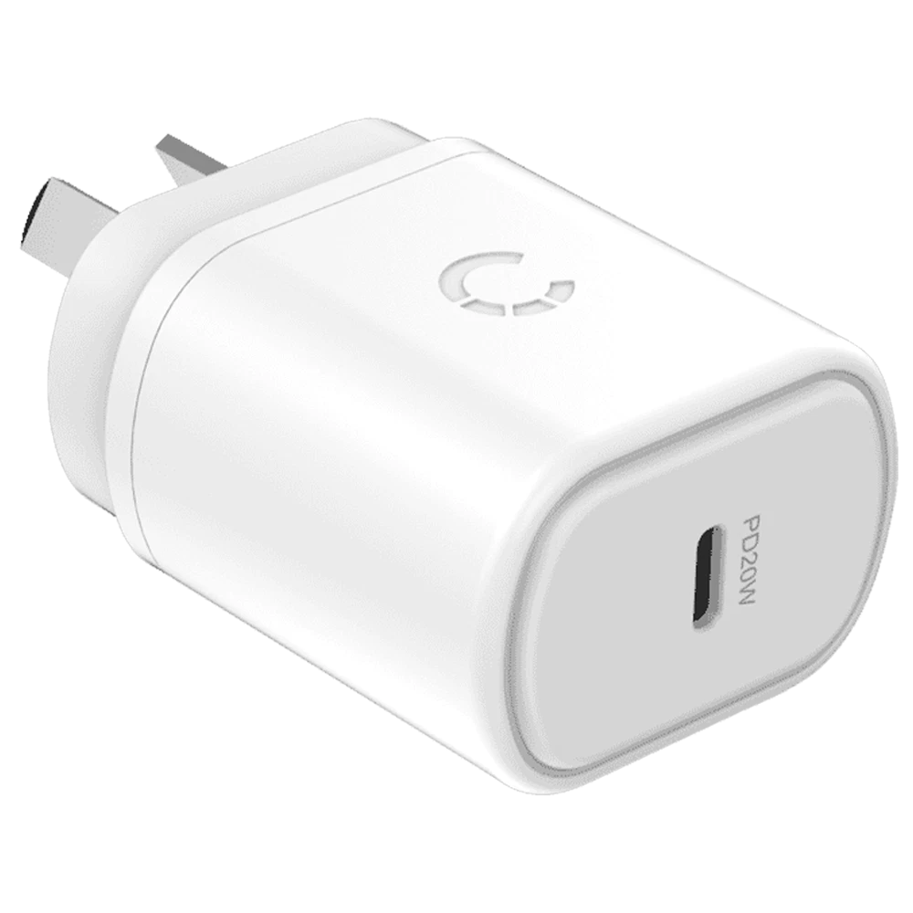 Cygnett 20W USB-C PD AC Wall Charger for iPhone and iPad - White