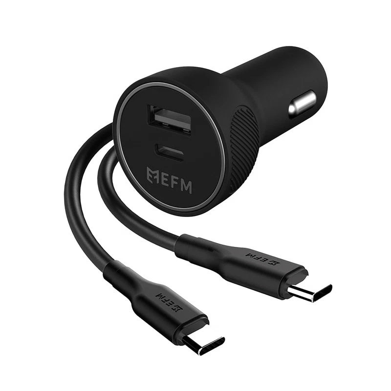EFM 57W Dual Port Car Charger - With Type C to Type C Cable.WP