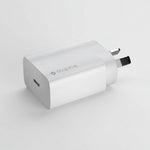 White mophie charging adapter on a white background