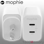 GENUINE Mophie Speedport 45W 2 Port GaN PD 3.0 USB-C Wall Charger 100-240V AC