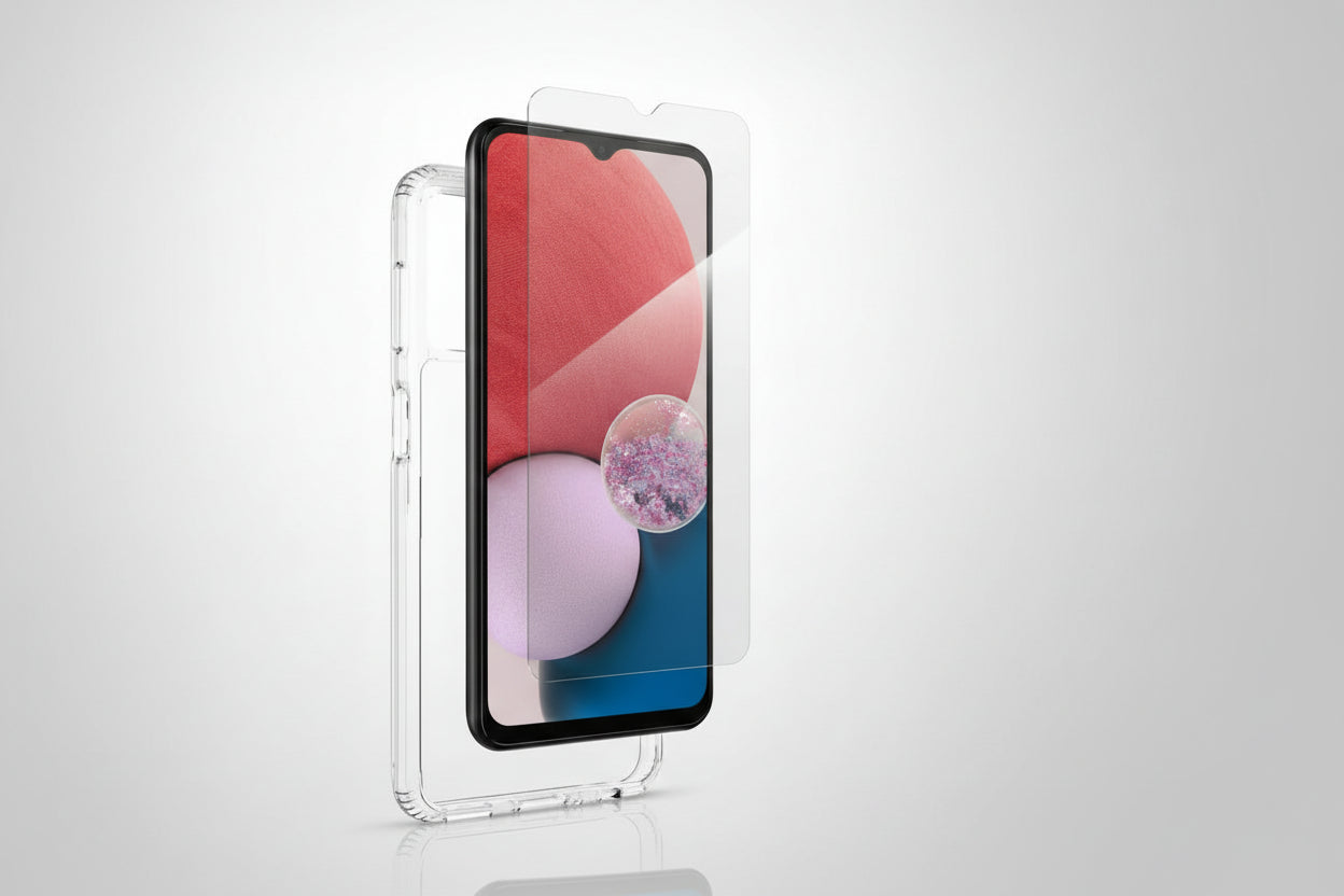 Bundle Pack Hardcase with Glass Screen Protector for Samsung Galaxy A13 5G